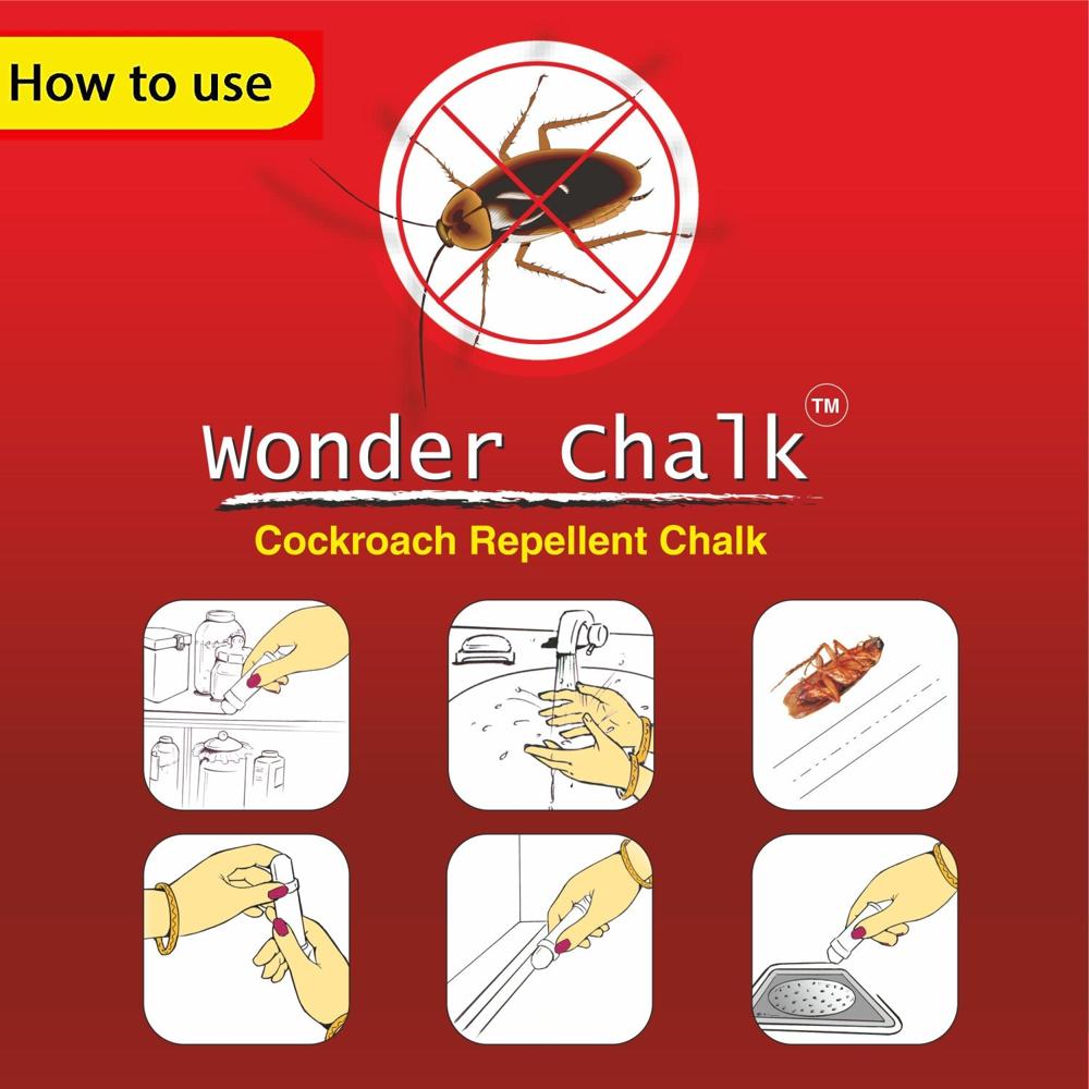 Cockroach Chalk Strong Insecticide Repellent Chalk For Pest Control (12 Pcs) - Color: Mix