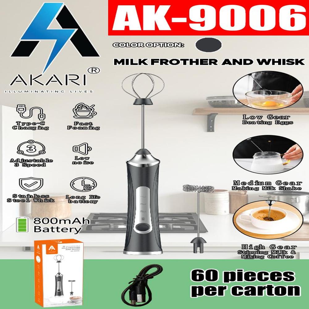 Akari Ak-9006 Rechargeable Milk Forther And Whisk - Features: Quick Charging
