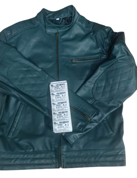 Olive Green Faux Leather Jacket