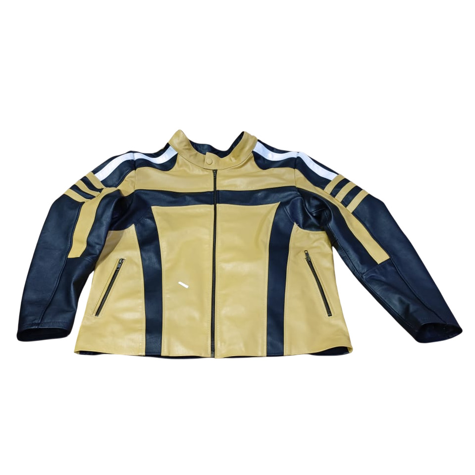 Multicolored Leather Motorcycle Jacket