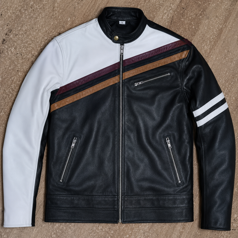 Mens Leather Biker Jacket