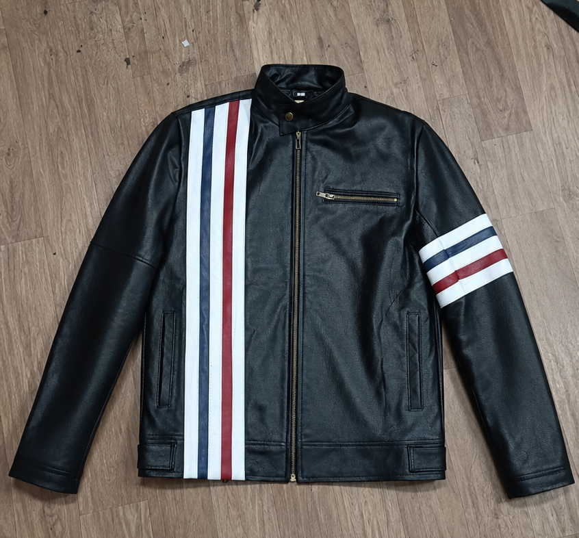 Black Faux Leather Motorcycle Jacket