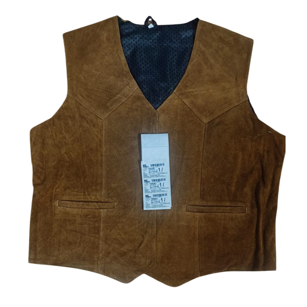 Mens Classic Leather Vest Jacket