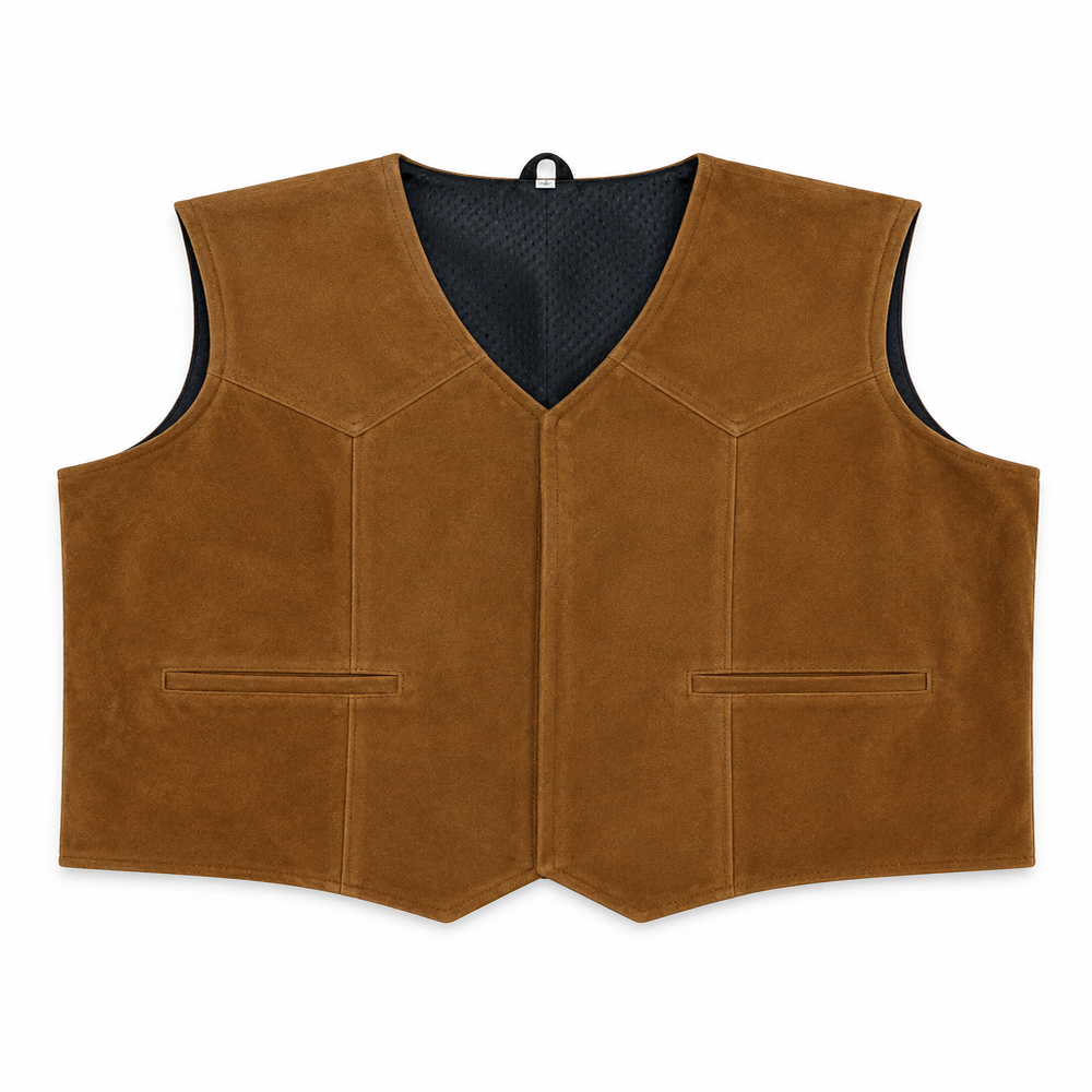 Mens Classic Leather Vest Jacket