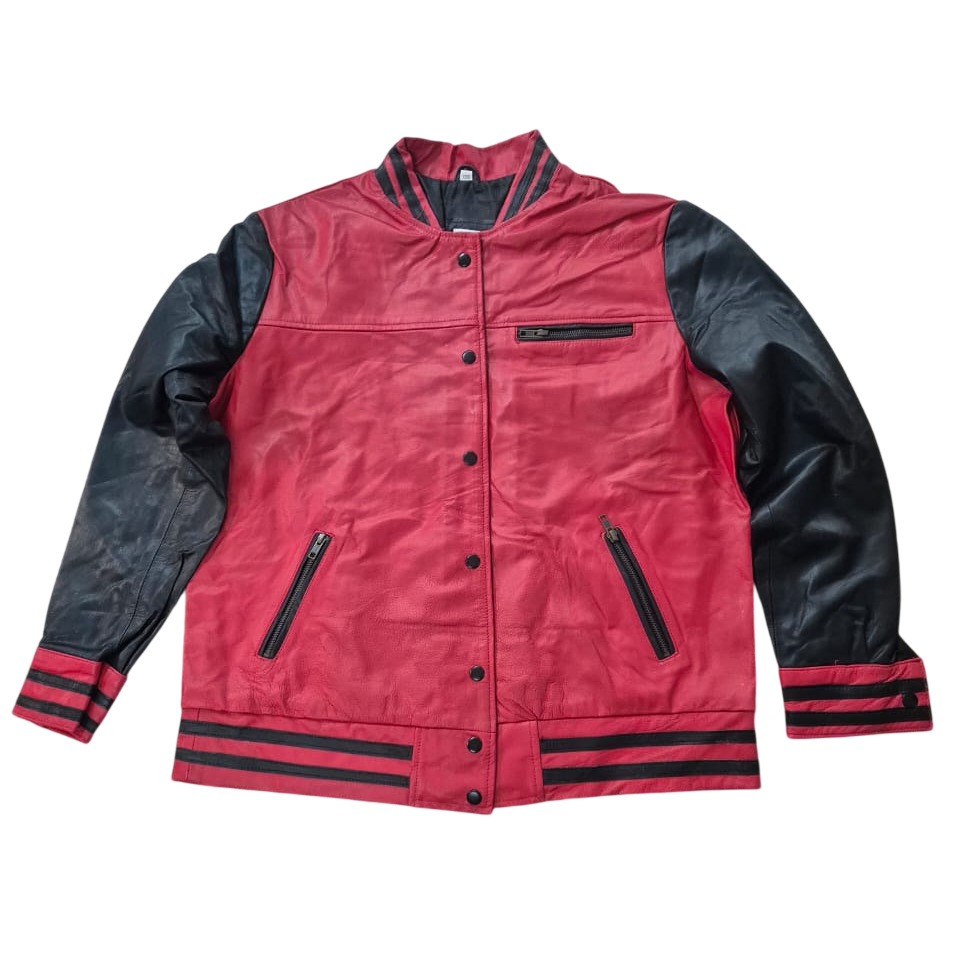 Red And Black Leather Varsity Jacket