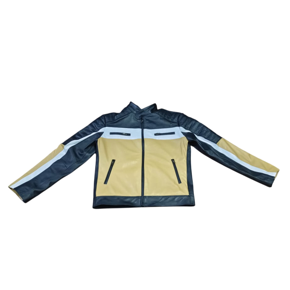 Yellow And Black Biker Jacket
