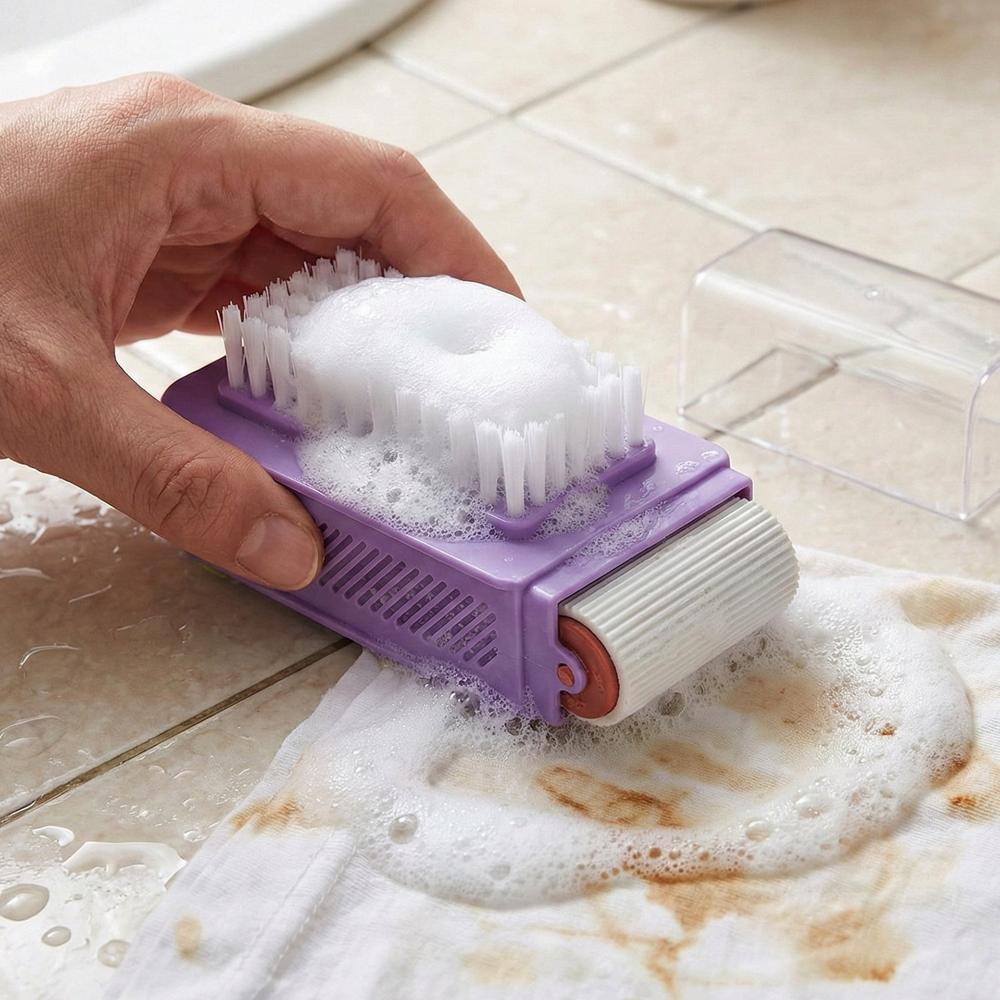 Multi Functional Big Cleaning Brush With Roller And Scrubber (1 Pc) - Color: Mix