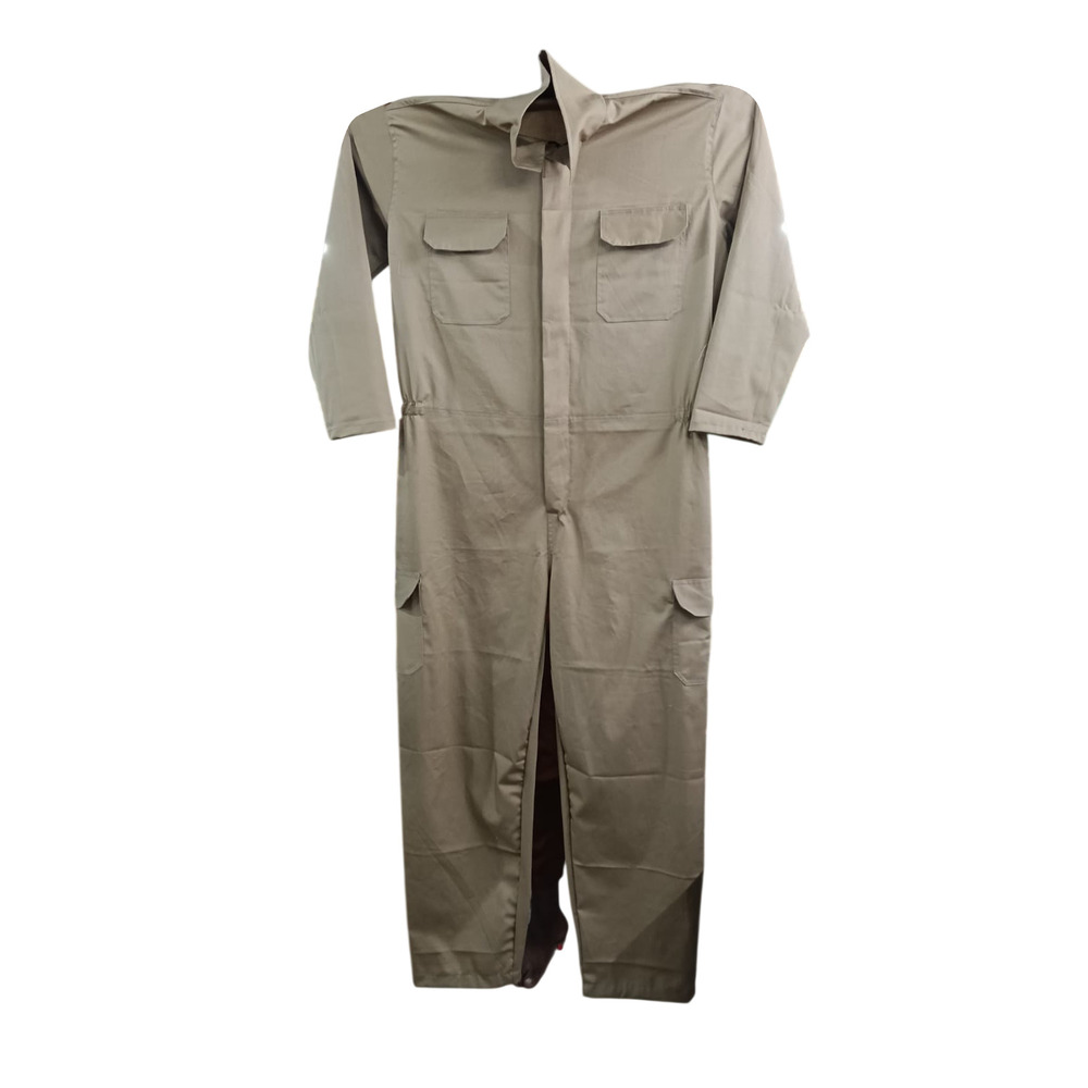 Beige Leather Coverall Dress