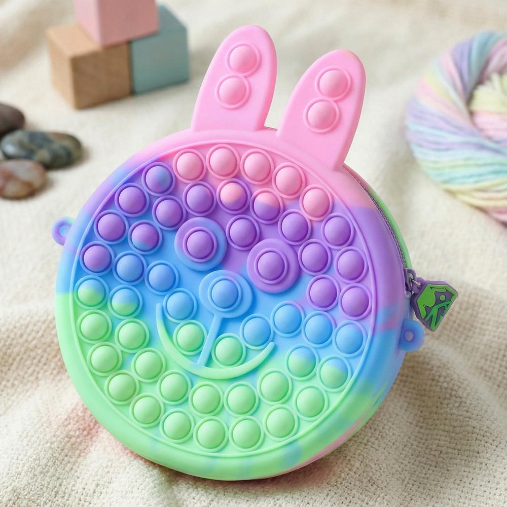 Pop It Silicone Pencil Pouch with Zipper (1 Pc)