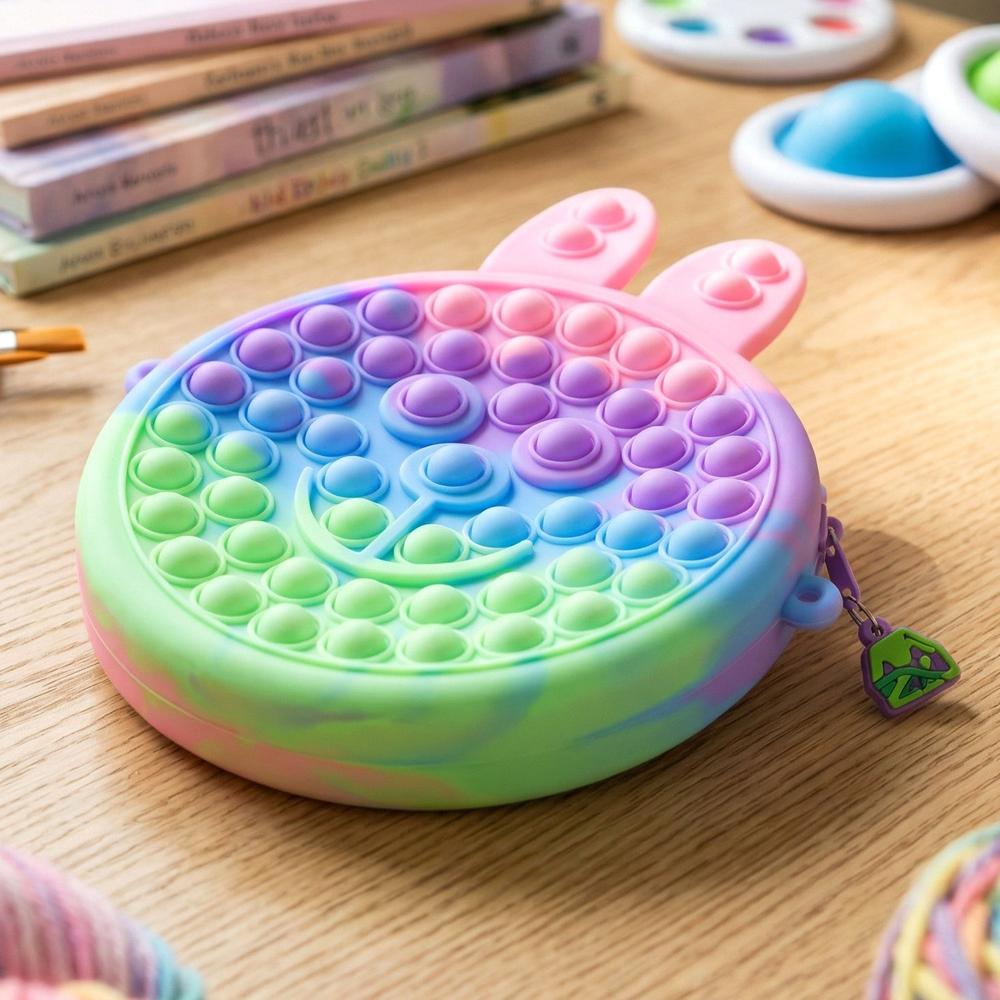 Pop It Silicone Pencil Pouch with Zipper (1 Pc)