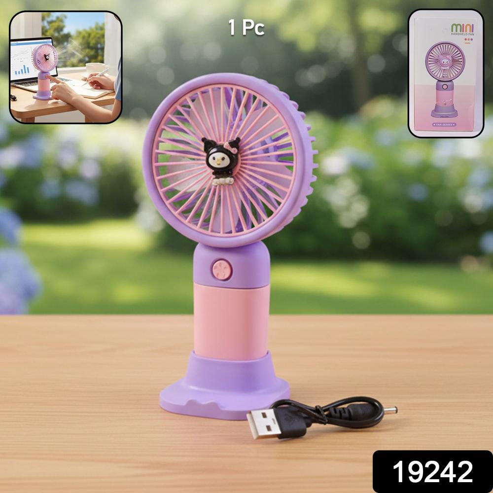 Cute Usb Rechargeable Mini Desktop Fan With Stand For Office & Home - Color: Mix