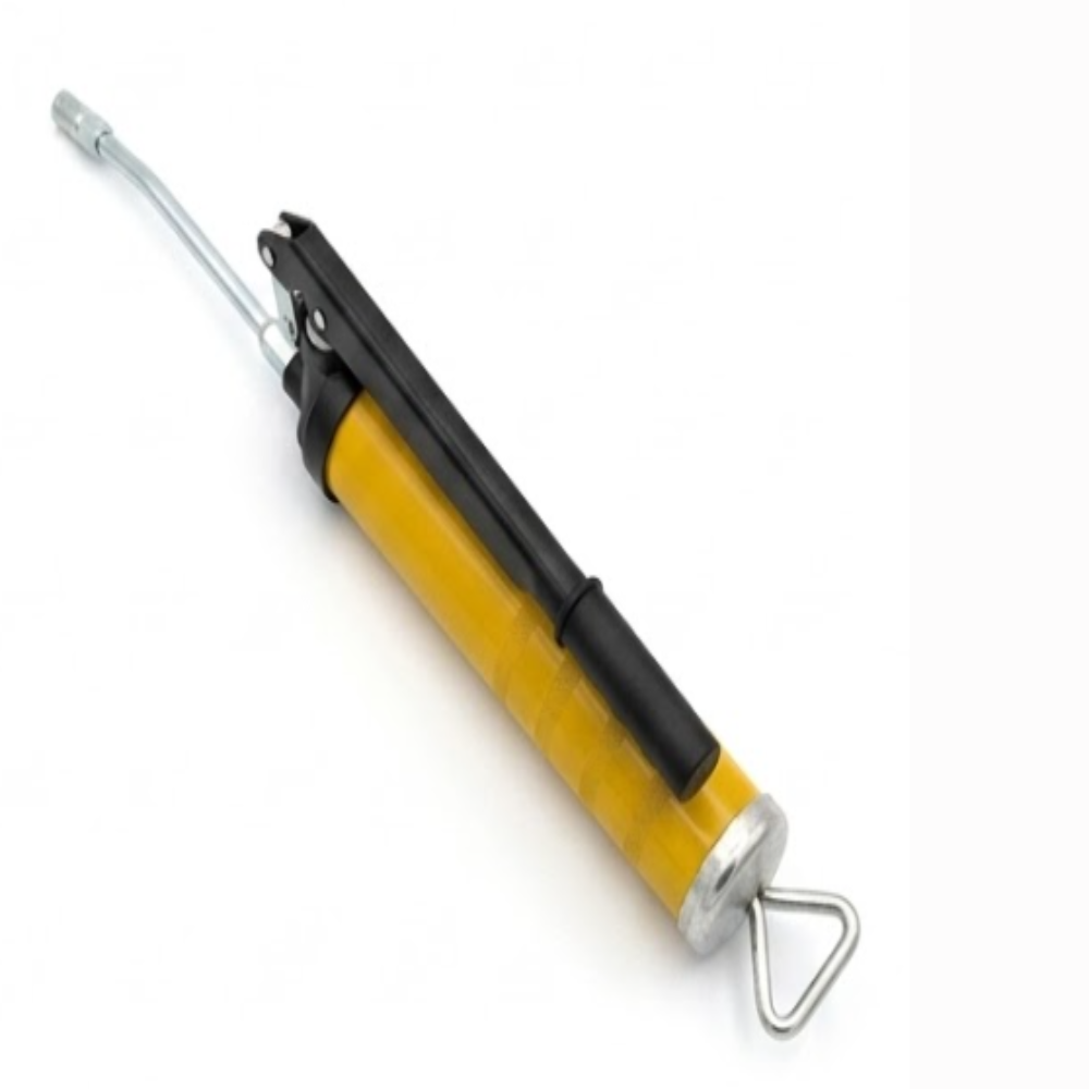 Lever Grease Gun - Cast Iron Head, 15 Oz Capacity | 5000 Psi Pressure, Durable Powder Coated Finish, Non-slip Knurled Barrel For Industrial Use