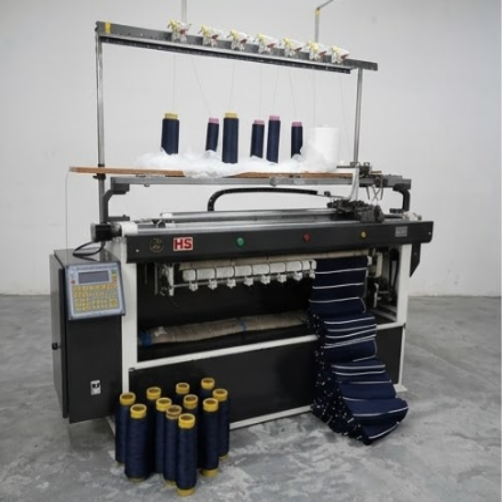 14 Semi Computerizes Flat Knitting Machine - Color: Sliver