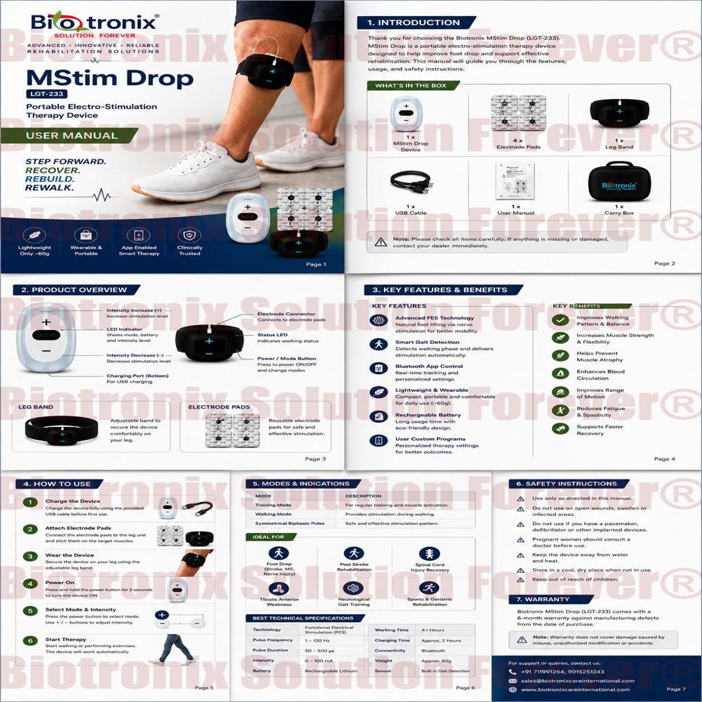 Foot Drop Recovery Electrotherapy Machine for Rehabilitation Clinics
