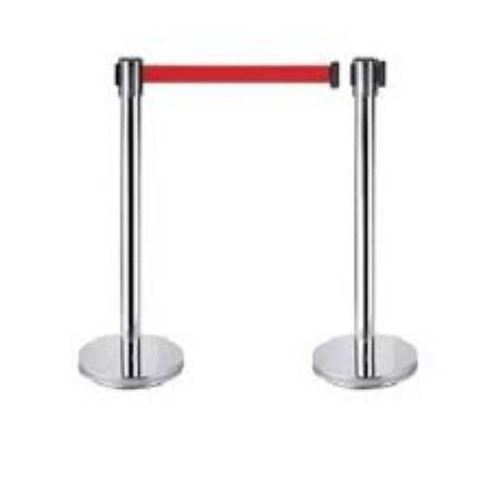 Que Manager - Metal & Velvet, 900 Mm Height, 300 Mm Base Diameter, Gold Color | 2000 Mm Velvet Rope For Crowd Management & Event Control