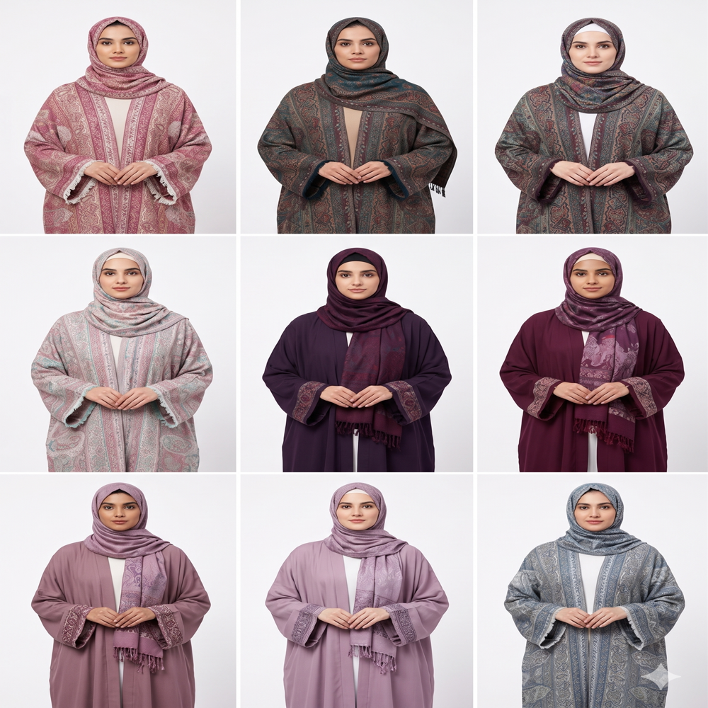 Viscose Pashmina Abaya with Hijab