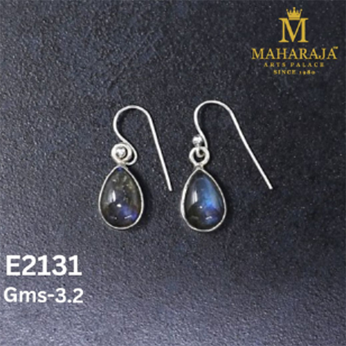 E2131 Ladies Small Earrings - Zinc Alloy, Small Size, Silver Tone with Clear Stones, Push Back Studs
