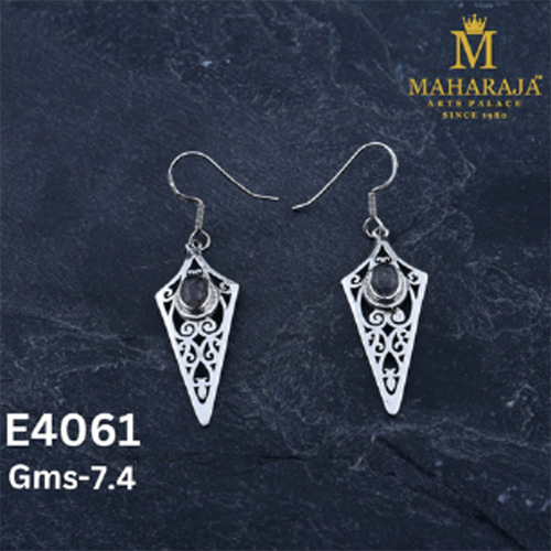 E4061 Ladies Special Earrings - Zinc Alloy, Medium 5cm, Gold Tone with White and Red Stones | Traditional Jhumka with Pearl Drops, Post Friction Back Closure