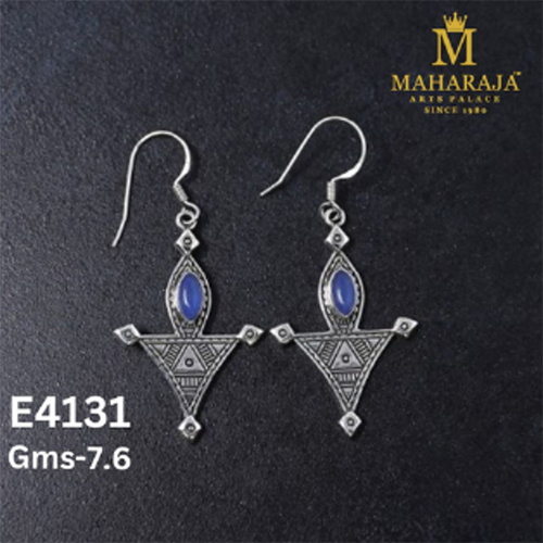 E4131 Ladies Special Earrings - Golden Copper Alloy, 2 Inches, Oval Motif with Pearl and Cubic Zirconia, Push Back Closure