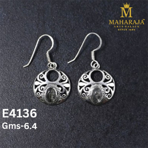 E4136 Ladies Special Earrings - Zinc Alloy, Medium 2-3 cm, Gold Plated | Round Floral Design with Imitation Pearls and Artificial Diamonds