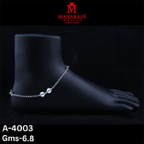 A-4003 Ladies Plain Anklets - 92.5% Sterling Silver Alloy, 10.5-11 Inches, Polished Finish, Non-Allergic, Hook Closure
