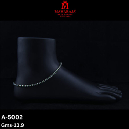 A-5002 Ladies Stones Anklets - Silver Plated Copper Alloy, Adjustable Size | Multi-Colored Stone Studded Chain, Hook Lock Closure