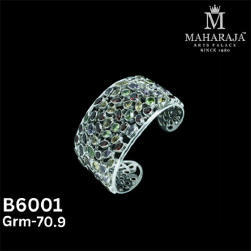 B6001 Ladies Stone Bangles - Copper Alloy 2.6 Inch, Gold Plated with Multi-Color Stones, Skin Friendly, Long Lasting Shine