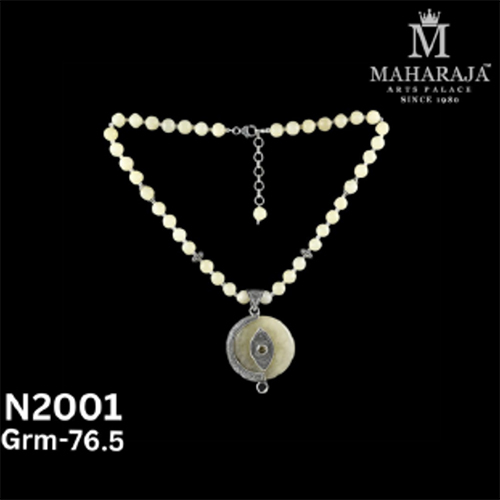 N2001 Ladies Necklace - Zinc Alloy, Adjustable, Golden with Multicolor Stones | Ethnic Trendy Design, Lightweight, Lobster Claw Clasp