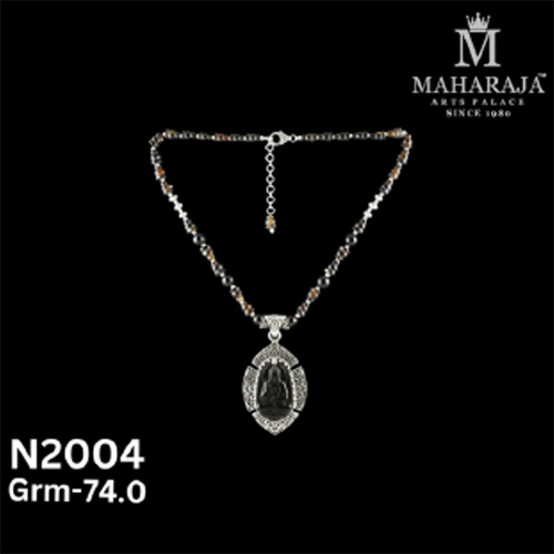 N2004 Ladies Necklace - Zinc Alloy, Adjustable, Gold Plated with Multicolor Stones | Traditional Floral Design with Matching Earrings