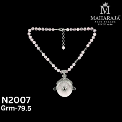 N2007 Ladies Necklace - Zinc Alloy, Adjustable, Golden White Multicolor | Floral Motif, Rhinestone, Imitation Pearl, Lobster Clasp