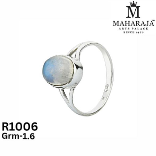 R1006 Ladies Small Ring - Zinc Alloy, Small, Silver | Floral Motif, Crystal Embellished, Adjustable, Rhodium Plated