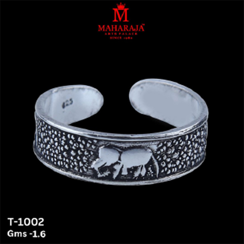 T-1002 Ladies Toe Rings - 92.5% Sterling Silver, Adjustable, Rhodium Plated | Traditional Indian Cutwork, Hypoallergenic, Polished Finish