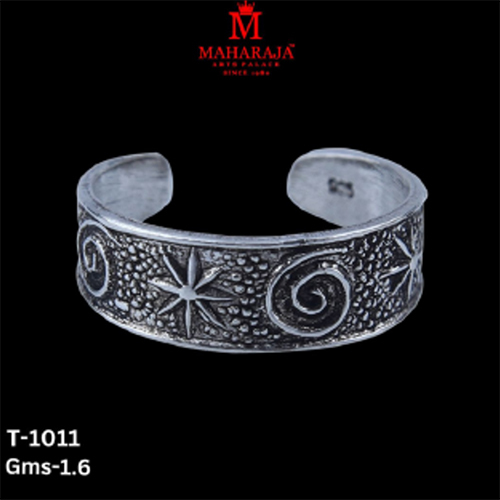 T-1011 Ladies Toe Rings - 925 Sterling Silver, Adjustable, Floral Engraved | Handcrafted, Glossy Finish, Lightweight, Skin-Friendly
