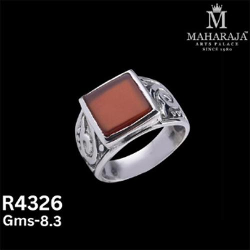 R4326 Mens Rings - Brass Alloy, Adjustable Size, Silver Tone | Rhodium Plated, Tarnish Resistant, Masculine Design