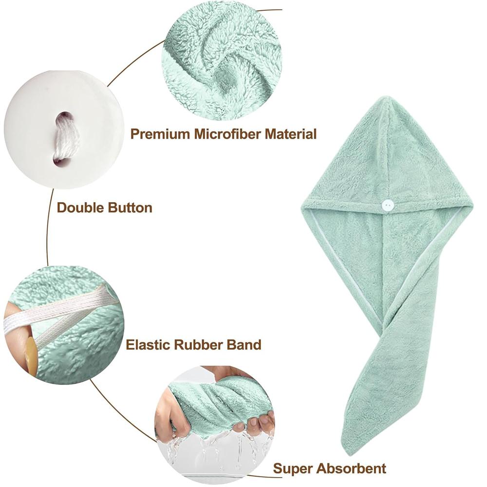Microfiber Hair Drying Towel Wrap - (1 Pc)