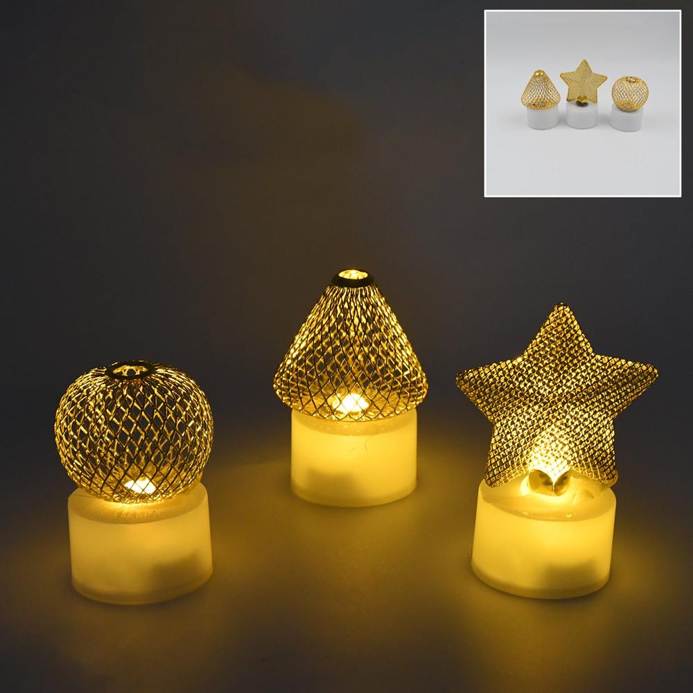 Flameless And Smokeless Decorative Candles (3 Pc Set) - Color: Mix
