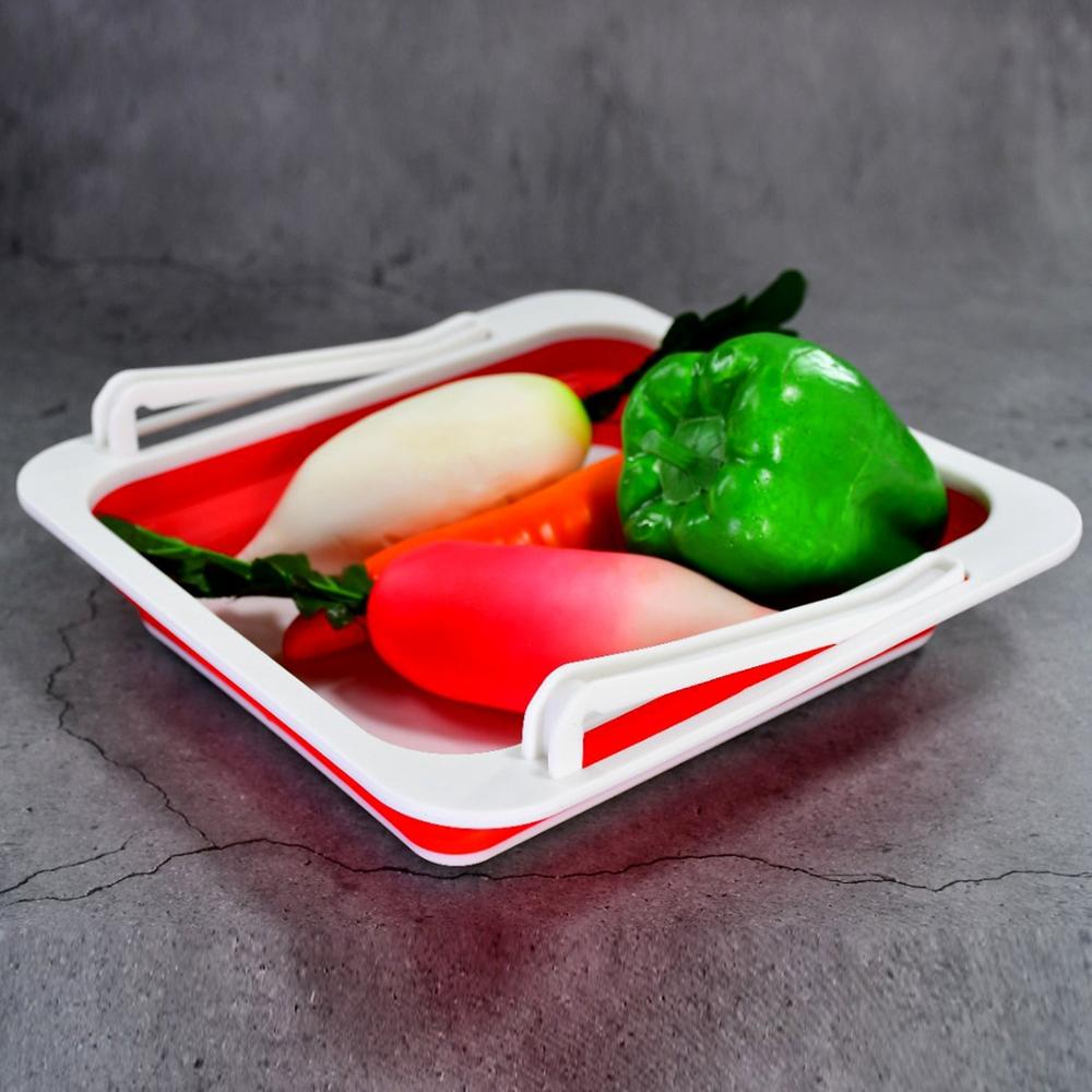 Refrigerator Folding Storage Box Fridge Basket Sliding Storage Racks & Tray - Color: Mix