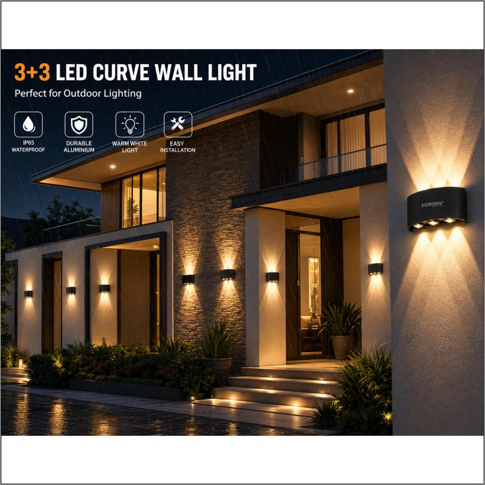 3+3 LED CURVE WALL LIGHT