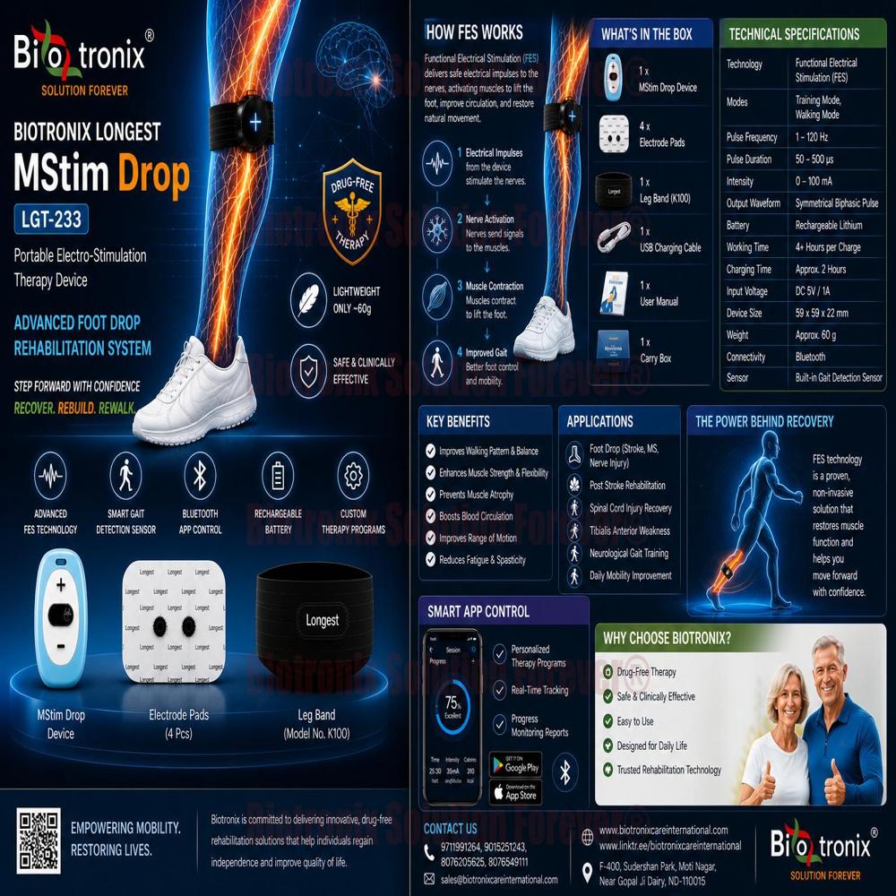 Smart Foot Drop Muscle Activation Therapy Device