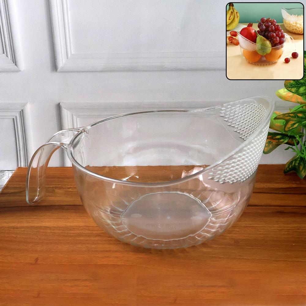 Supermom Multipurpose Transparent Plastic Bowl / Basket With Handle (1 Pc) - Color: Mix