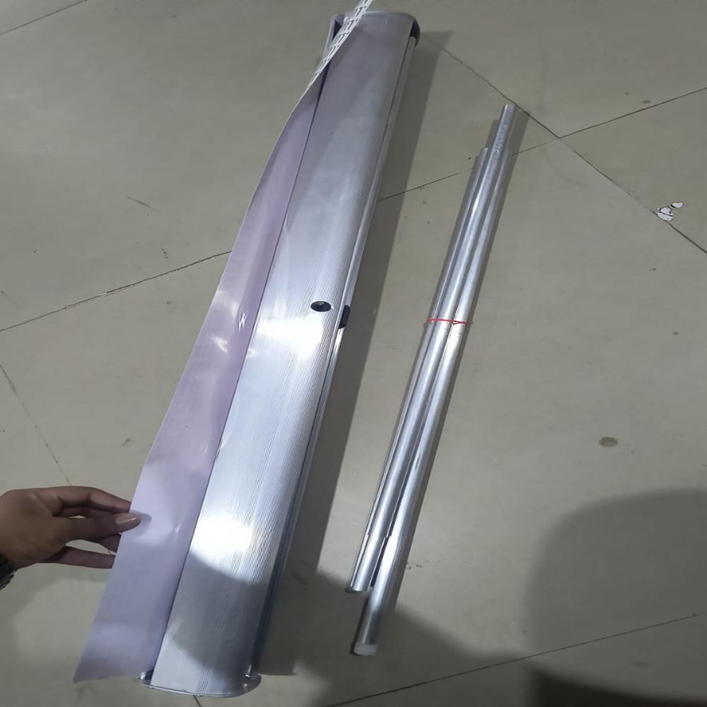 Silver Rollup Standee - Dimension (L*W*H): 3X6 Foot (Ft)