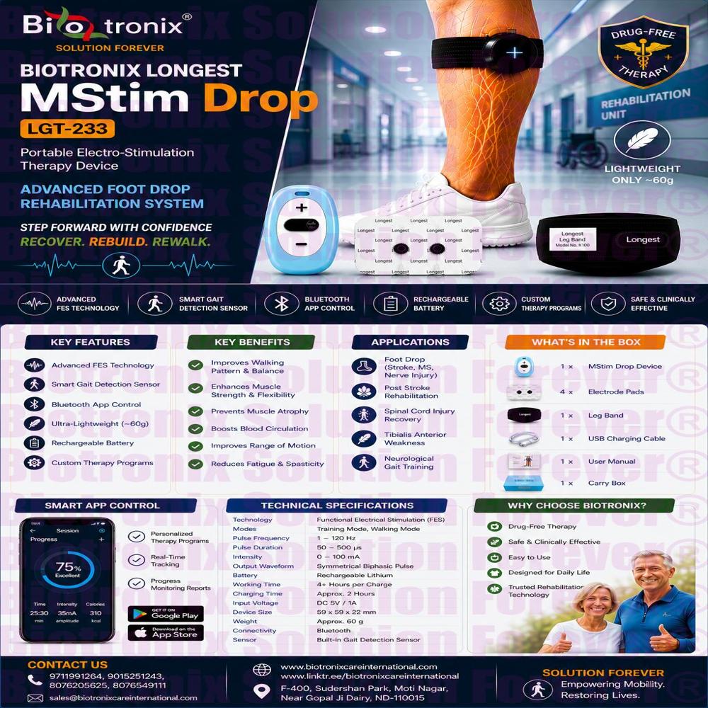 Foot Drop Rehabilitation Stimulator for Natural Walking Recovery
