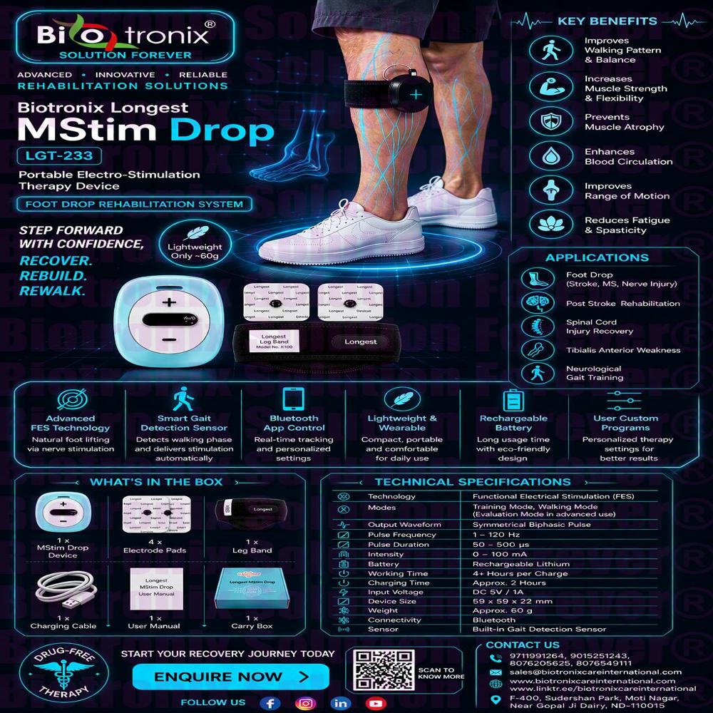 Foot Drop Rehabilitation Stimulator for Natural Walking Recovery