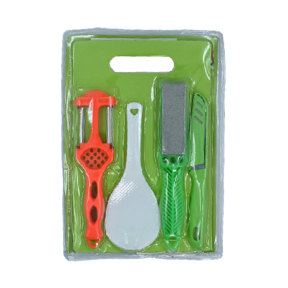 Plastic Chopping Board With Knife Set Scissor - Color: Mix