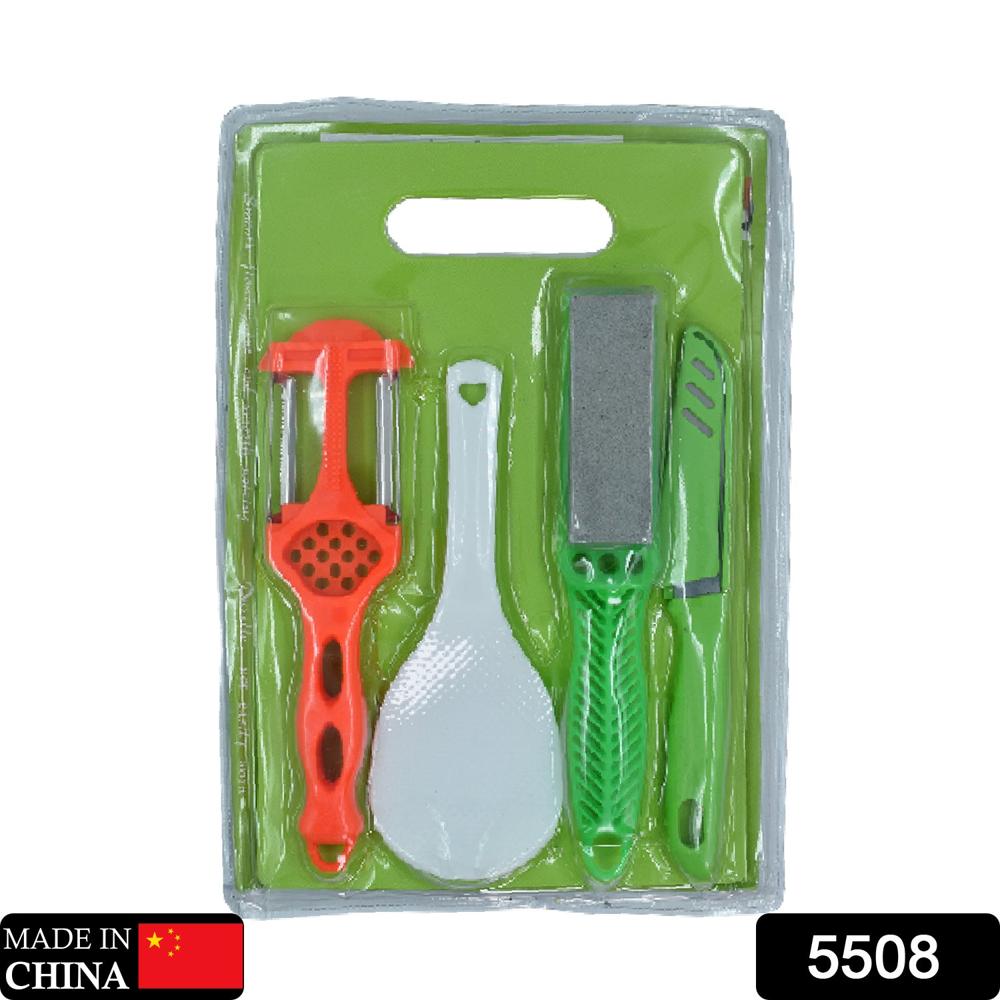 Plastic Chopping Board with Knife Set Scissor