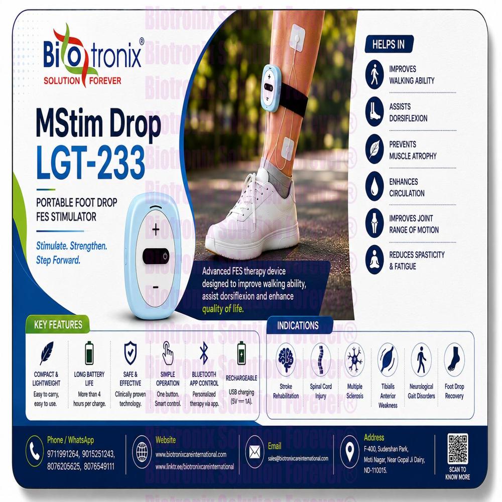 Portable FES Foot Drop Therapy Machine for Stroke Patients