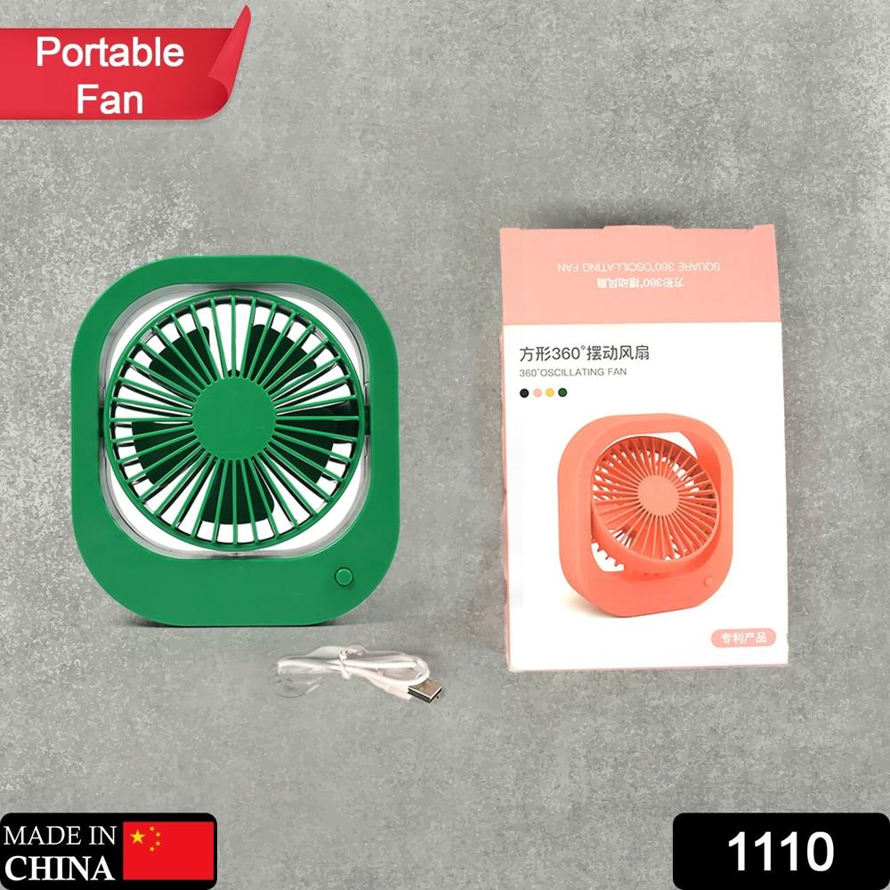 Portable Usb Fan Rechargeable 2-Speed 180 Rotating Quiet Personal Fan - Color: Mix