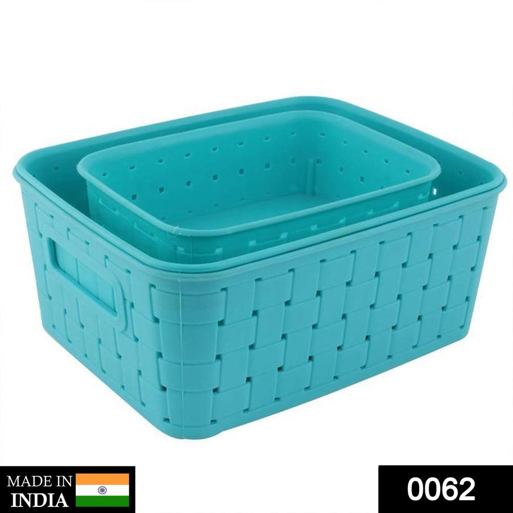 Smart Baskets For Storage(Set Of 3) Sky Blue - Color: Mix
