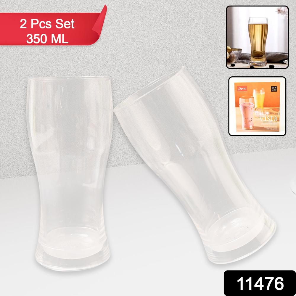 Apex Vista Unbreakable Pitcher Glass Set  350 ML (Approx) | 2-Piece