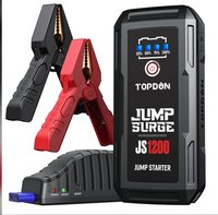 Car Battery Jumper (js 1200) - Abs Plastic, 195x90x38mm, Black/red | 12000mah, 1200a Peak, Dual Usb, Ip54, Led Flashlight